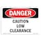 Signmission Safety Sign, OSHA Danger, 7" Height, Caution Low Clearance, Landscape OS-DS-D-710-L-2388 - alternate 1